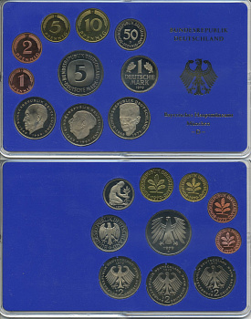 ФРГ НАБОР ИЗ 9 МОНЕТ 1979 D ОФИЦИАЛЬНЫЙ НАБОР В ПЛАСТИКЕ PROOF 00-00