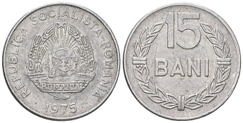 Румыния 15 бань (бани) 1975 KM 93a алюминий aUNC 218-445