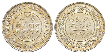 Индия, Кач 5 кори 1934 Y 53a серебро UNC 1516-1642