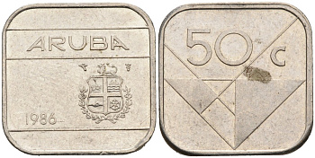 Аруба 50 центов 1986 Беатрикс (1980-2013) KM 4 сталь плакированная никелем 92-927