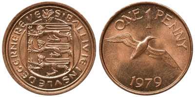 Гернси 1 пенни 1979 Елизавета II KM 27 бронза UNC M55-07