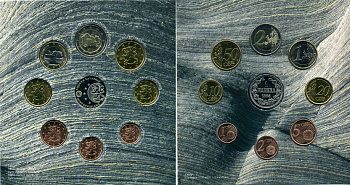 Финляндия евронабор из 8 монет + жетон 2010 150 лет чекану (1860-2010), официальный набор в оригинальном буклете UNC 5-6-2-13