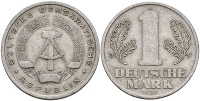 ГДР 1 марка 1956 A KM 13 алюминий 117-617