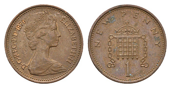 Великобритания 1 пенни 1979 Елизавета II (1952-2022) KM 915, Spink 4237 (B1) бронза 4697-949