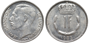 Люксембург 1 франк 1983 KM 55 медно-никель 4143-116