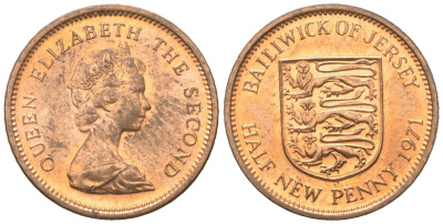 Джерси 1/2 пенни 1971 KM 29 бронза UNC 4611-438
