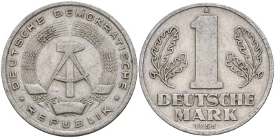 ГДР 1 марка 1956 A KM 13 алюминий 117-621