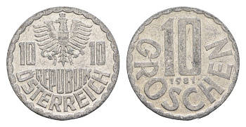 Австрия 10 грошей 1981 KM 2878 алюминий 4147-357