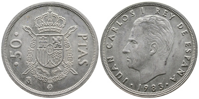 Испания 50 песет 1983 Хуан Карлос I (1975-2014) KM 825 медно-никель 4680-114