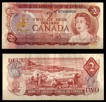 Канада 2 доллара 1974 Pick 86 a бумага 8605-32-3-2