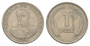 Колумбия 1 песо 1978 KM 258 медно-никель 4673-1235