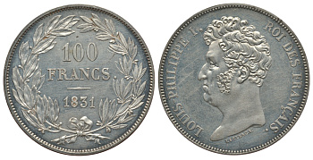 Франция 100 франков 1831 пробная / проба Gadoury 1130, Mazard 1060 цинк UNC 00-812-12