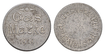 Нойштадт жетон в 1 марку "газа" 1919 Men05 18672.1, Men18 23349.1 железо 1526-843