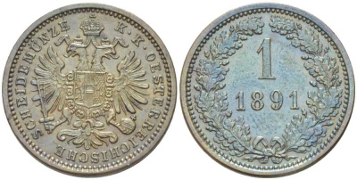 АВСТРИЯ 1 КРЕЙЦЕР 1891 БОЛЬШОЙ ОРЁЛ КМ 2187 медь 201-266