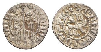 Киликийская Армения трам 1226-1271 Хетум I и царица Забель, держат крест/лев с патриаршим крестом  серебро    1516-341