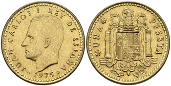 Испания 1 песета 1975(80) Хуан Карлос I (1975-2001) KM 806 алюминиевая бронза 4571-1144