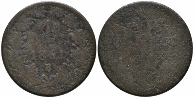 АВСТРИЯ 1 КРЕЙЦЕР 1861 В KM 2186 медь 112-452