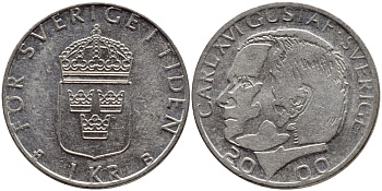 Швеция 1 крона 2000 Карл XVI Густав (1973- ) KM 852а медно-никель 60-616
