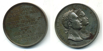 Австрия медаль 1825 на царствование, диаметр 41,81 мм, вес 34,56 г бронза UNC 00-809-37