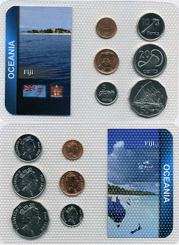 Фиджи набор из 6 монет 1995-1999 1, 2, 5, 10, 20, 50 центов, в целлофановой запайке KM UNC 5-6-3-62