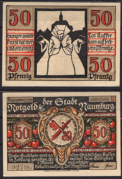 Германия, Наумбург 50 пфеннигов 1920 бумага 7555-42-2-1
