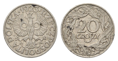 Польша 20 грошей 1923 Y 12 никель 4685-1044