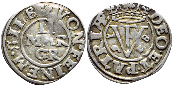 БРАУНШВЕЙГ-ВОЛЬФЕНБЮТТЕЛЬ 2 МАРИЕНГРОША 1628 Velter 1113, KM 264 серебро 4392-726