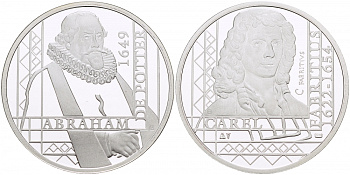 НИДЕРЛАНДЫ МЕДАЛЬ КАРЕЛ ФАБРИЦИУС (1622-1654), ПОРТРЕТ АБРАХАМА ДЕ ПОТТЕРА 1649 ГОД, ДИАМЕТР 30 мм., ВЕС 9,42 гр. медно-никель 1087-2-34