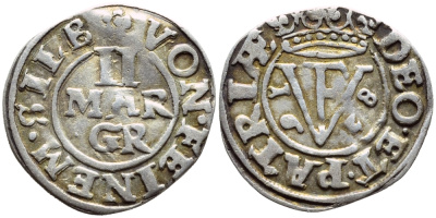 БРАУНШВЕЙГ-ВОЛЬФЕНБЮТТЕЛЬ 2 МАРИЕНГРОША 1628 Velter 1113, KM 264 серебро 4392-726