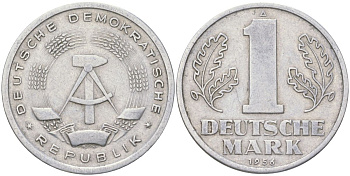 ГДР 1 марка 1956 A KM 13 алюминий 4163-357