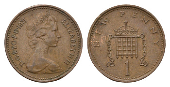 Великобритания 1 пенни 1971 Елизавета II (1952-2022) KM 915, Spink 4237 (B1) бронза 4613-1058