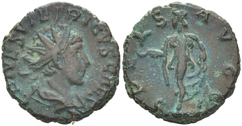Римская Империя, императоры в Галлии антониниан 273 - 274 Тетрик II, C PIV ESV TETRICVS CAES, бюст цезаря / SPES AVGG, Спея, персонификация Надежды, Августа Треверов RIC 270 биллон 1073-20-97