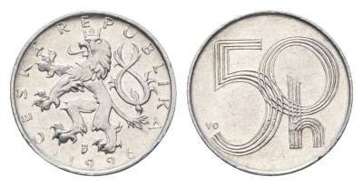Чехия 50 геллеров 1996 KM 3 алюминий 4696-553