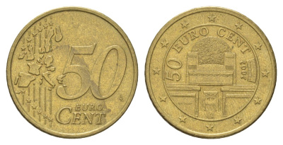 Австрия 50 евроцентов 2002 Венский сецессион KM 3087 нордик 4629-347
