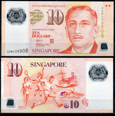 Сингапур 10 долларов ND (2004-2024) Юсоф бин Исхак, спорт, футбол Pick 48 e  пластик   8611-8-2-1