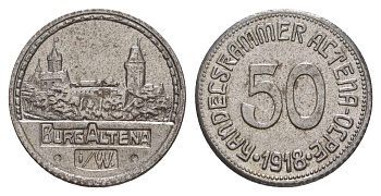 Альтена 50 пфеннигов 1918 Funck 12.2, Men05 320.3, Men18 454.3 железо 4637-1243