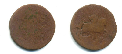 РОССИЯ 1 КОПЕЙКА 1760 медь 61-745