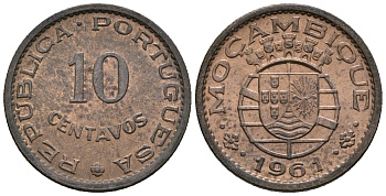 Мозамбик 10 сентаво 1961 KM 83 бронза 4147-657