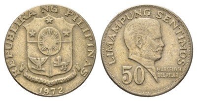 Филиппины 50 сентимо 1972 KM 200 медь цинк никель 4700-1241
