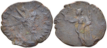 Римская Империя (императоры в Галлии) антониниан 272 - 273 Тетрик I. PAX AVG, Пация, персонификация Мира, Колония Агриппины, Very fine RIC 100 биллон 1073-14-23