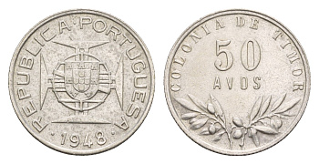 Португальский Тимор 50 аво 1948 KM 7 серебро 413-1533