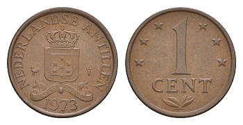 Нидерландские Антильские острова (Нидерландские Антилы) 1 цент 1973 Юлиана (1948-1980) KM 8 бронза 4649-863