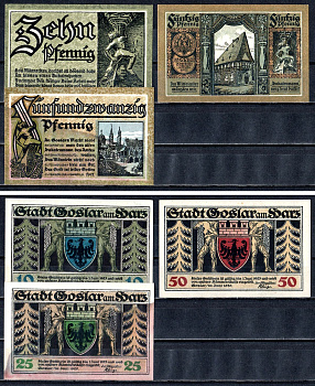 Гослар (Пруссия, Ганновер) набор из 3 нотгельдов 1920 7556-33-2-1