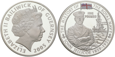 Джерси 5 фунтов 2005 Адмирал Горацио Нельсон KM 127 серебро PROOF 11-170-31