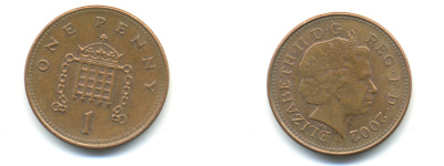 Великобритания 1 пенни 2002 Елизавета II (1952-2022) KM 986, Spink 4710 (B5) сталь плакированная медью 177-547