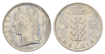 Бельгия 5 франков 1965 Belgie, Бодуэн I (1951-1993) KM 135 медно-никель 4704-1121