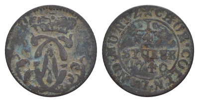 Кельн 1/4 штюбера 1740 KM 135 медь 4655-123