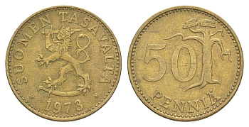 Финляндия 50 пенни 1973 KM 48 алюминиевая бронза 4648-454