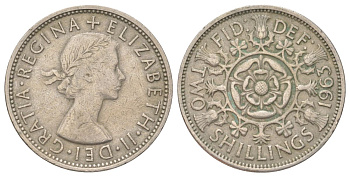 Великобритания 2 шиллинга (флорин) 1963 Елизавета II (1952-2022) KM 906, Spink 4146 медно-никель 4624-451