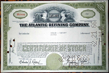 США, Atlantic Refining Company 50 акций 1961 бумага 8802-79-1